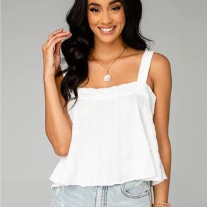 Buddy Love Flowy Cropped Tank White NWT Size XS